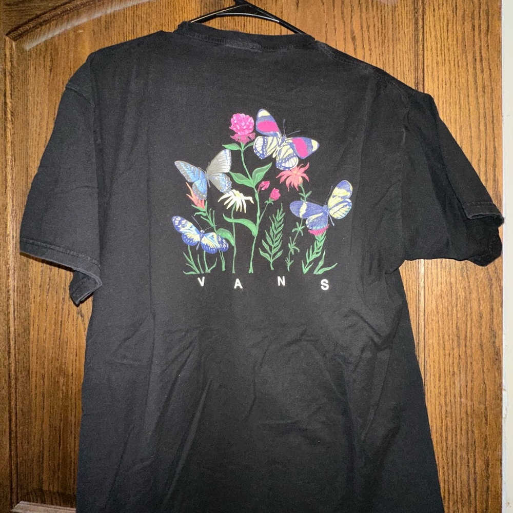 Vans Black Floral Short Sleeve Tees